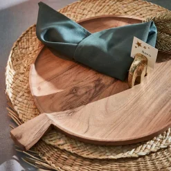 ACACIA CHIC Plato Con Asa Natural|CASA Sale