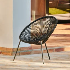 ACAPULCO Silla Lounge Negro|CASA Best