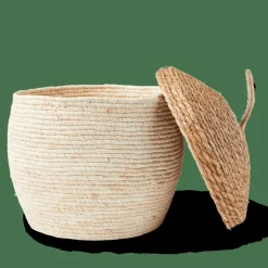 ALVIN Cesta De Almacenaje Con Tapa Marrón, Natural|CASA Outlet