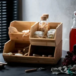 BAMBOO Organizador Apilable Natural|CASA Outlet