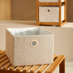 BASIC BOUCLE Cesta De Almacenaje Off White/sand|CASA Sale