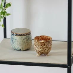 CERAMIC Vela En Maceta Marrón|CASA New