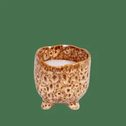 CERAMIC Vela En Maceta Marrón|CASA New