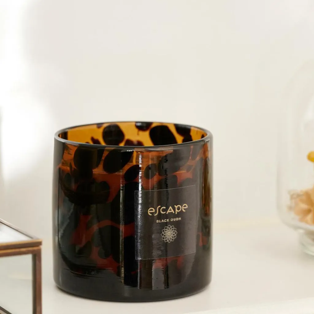 ESCAPE BLACK OUDH Vela Perfumada En Vaso Negro, Marrón, Multicolor|CASA Clearance