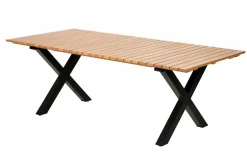 FORMAX Mesa De Jardín Con Patas En X Natural/negro|CASA Clearance