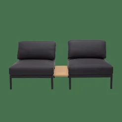 HANNA Lounge Mesa Auxiliar Negro, Natural|CASA Online
