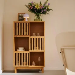 HELGE Armario Compartimentos Natural|CASA Outlet