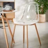 ICE Silla De Comedor Transparente, Natural|CASA Outlet