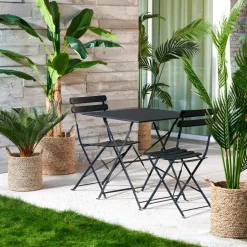 IMPERIAL Mesa Plegable Cuadrado Negro|CASA Clearance