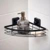 INDUSTRIA Rinconera Para Ducha Con Ventosas Negro|CASA Hot