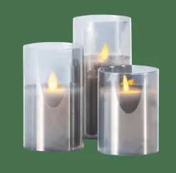 ION Velas LED Juego De 3 Gris|CASA New
