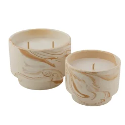 MARBLE Vela De Exterior Blanco, Naranja|CASA Outlet