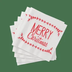 MERRY CHRISTMAS Paquete De 20 Servilletas Rojo|CASA Hot