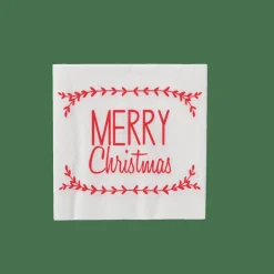 MERRY CHRISTMAS Paquete De 20 Servilletas Rojo|CASA Hot