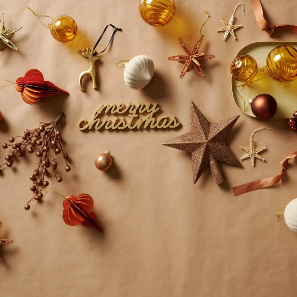 MERRY XMAS Decoración Dorado|CASA Discount
