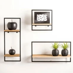 MIX&MATCH Estantería De Pared Negro, Natural|CASA Discount