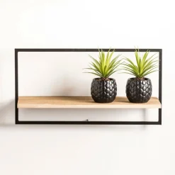 MIX&MATCH Estantería De Pared Negro, Natural|CASA Clearance