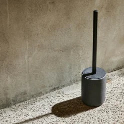 MOON Cepillo WC En Soporte Negro, Gris Oscuro|CASA Hot