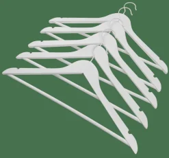NEW WOOD Perchas Juego De 5 Blanco|CASA New