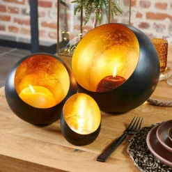 ORION Soporte Vela Pequeña Negro|CASA New