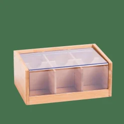 PANDA Caja Para Té 6 Compart. Transparente, Natural|CASA Sale