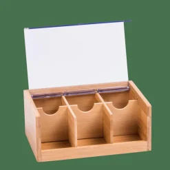 PANDA Caja Para Té 6 Compart. Transparente, Natural|CASA Sale
