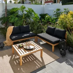 PAULETTE Mesa/puf Lounge Natural|CASA Online