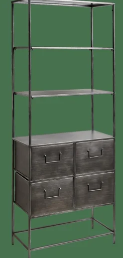 PHARMA Estantería De Pared Con 4 Cajones Negro|CASA Best
