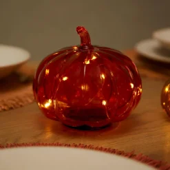 PUMPKIN Led Portavelas Terracota|CASA Best
