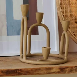 RINGS Candelabro Para 4 Velas Marrón Claro|CASA Discount
