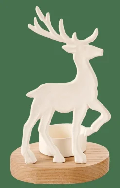 SCANDY DEER Soporte Para Vela Pequeña Blanco, Natural|CASA Sale