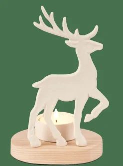 SCANDY DEER Soporte Para Vela Pequeña Blanco, Natural|CASA Sale