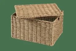 SEAGRASS Cesta Almacenaje L Con Tapa Natural|CASA Outlet