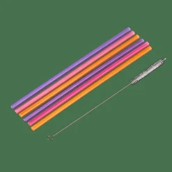 SLURP Pajitas Reutiliz Juego De 6 Mezcla De 3 Colores Naranja, Morado, Rosa|CASA Clearance