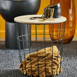 WIRE Mesa Auxiliar Negro, Natural|CASA Online