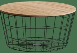 WIRE XL Mesa Auxiliar XL Negro, Natural|CASA Hot