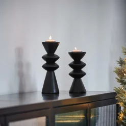 ZIGZAG Soporte Para Vela Pequeña Negro|CASA New