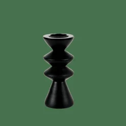 ZIGZAG Soporte Para Vela Pequeña Negro|CASA New