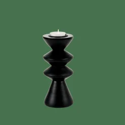 ZIGZAG Soporte Para Vela Pequeña Negro|CASA New