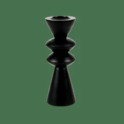 ZIGZAG Soporte Para Vela Pequeña Negro|CASA